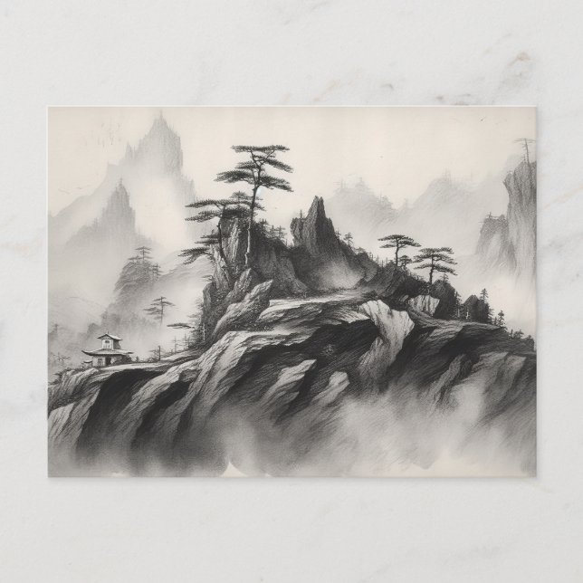 Ink on Paper Landscape Postcard (Front)
