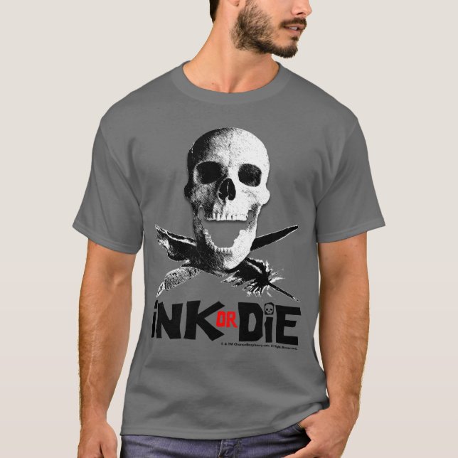 "Ink Or Die" Grey T-Shirt (Front)