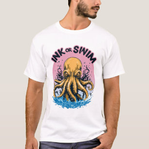 Ink Or Swim Octopus Tattoo Quote T-Shirt