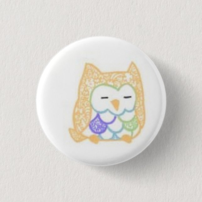 Ink: Owl (Colour) 3 Cm Round Badge (Front)