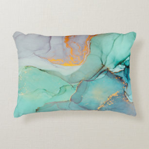 Ink, paint, abstract. Closeup of the painting. Col Decorative Cushion
