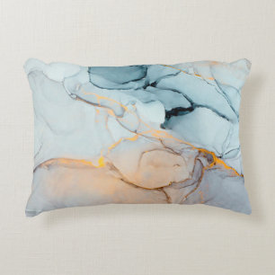 Ink, paint, abstract. Closeup of the painting. Col Decorative Cushion