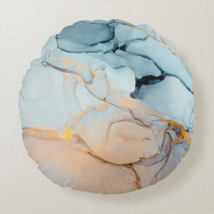 Ink, paint, abstract. Closeup of the painting. Col Round Cushion