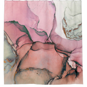 Ink, paint, abstract. Closeup of the painting. Col Shower Curtain