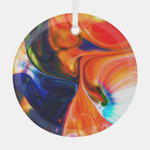 Ink Paint Explode: Colourful Abstract Glass Tree Decoration