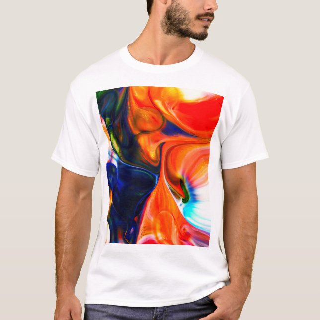 Ink Paint Explode: Colourful Abstract T-Shirt (Front)
