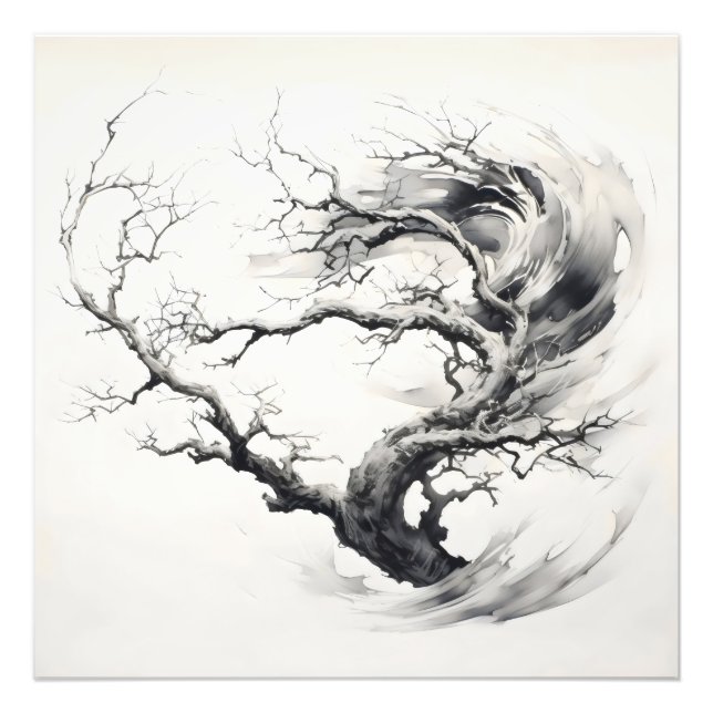 Ink Painting Abstract Tree Photo Print (Front)