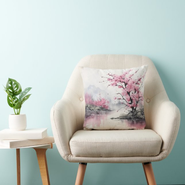 Ink Painting Blooming Tree Cushion (Chair)