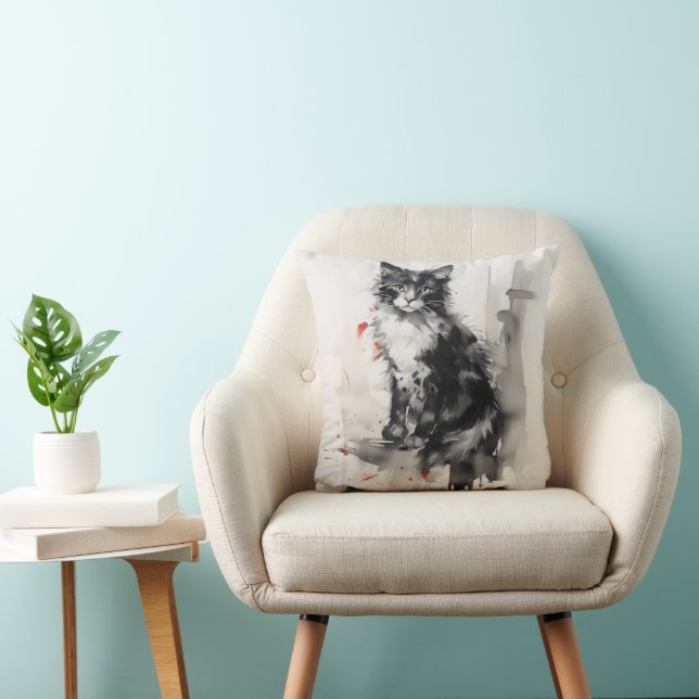 Ink Painting Kitten Nature Cushion (Chair)