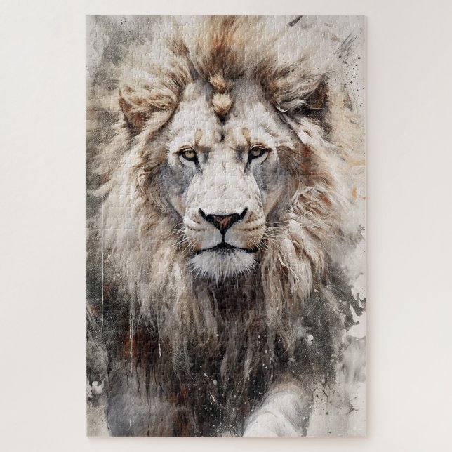 Ink painting lion's head puzzle (Vertical)