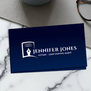 Ink Pen and Paper Notary Professional  Business Card