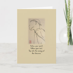 Ink Sketch Man Encouragement from Us Card
