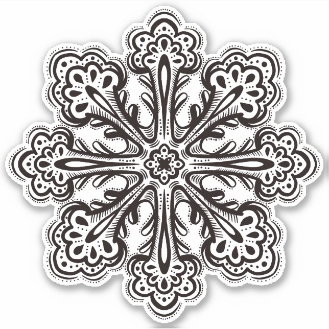 Ink Snowflake Decorative Winter Tattoo Art (Front)