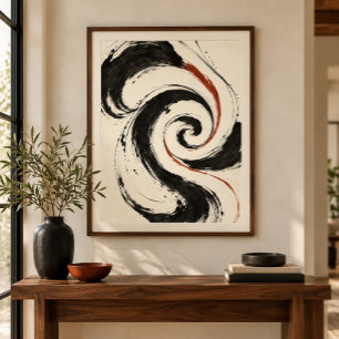 Ink Spiral Fugue Art Print