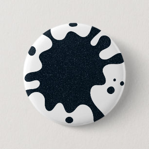 Ink Splash White & Charcoal Button – Customizable
