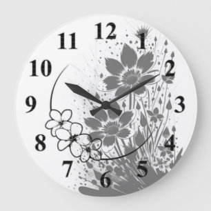 Ink-splashed Bloom Large Clock