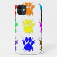 Ink Splatter Dog Paw Pattern