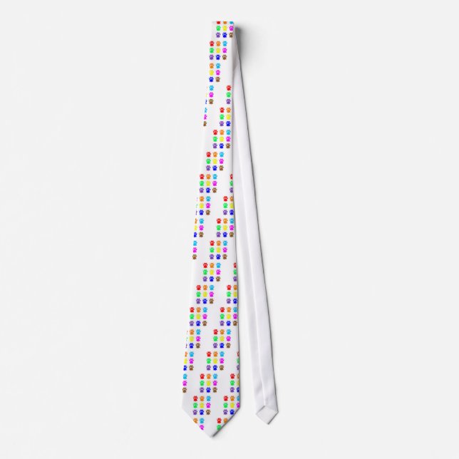 Ink Splatter Dog Paw Pattern Tie (Front)