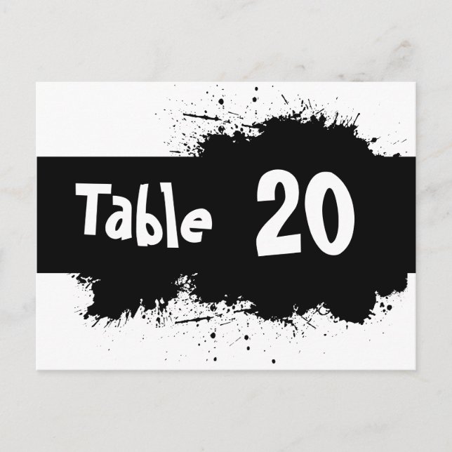 Ink Spot Table Number Postcard (Front)