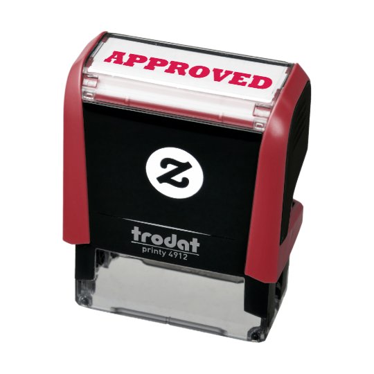 Ink Stamp. Legend: 'Approved' in red ink. Self-inking Stamp | Zazzle.co.nz