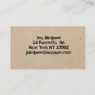 ink stamped business cards