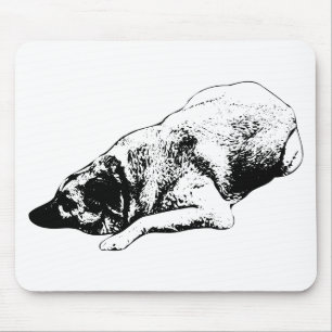 Ink Stretched Dog Supports Calm Work Moments Mouse Pad