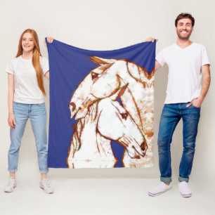 Ink Talking Fantasy V07 HORSE V02 Fleece Blanket