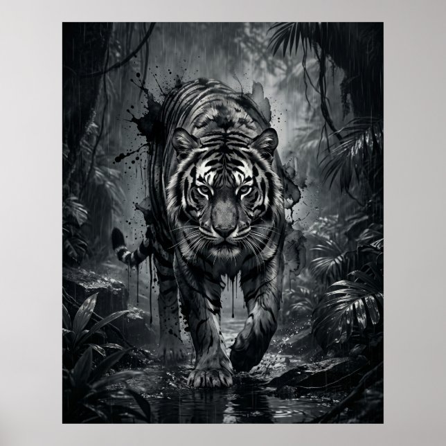 Ink Tiger Jungle Storm Poster (Front)