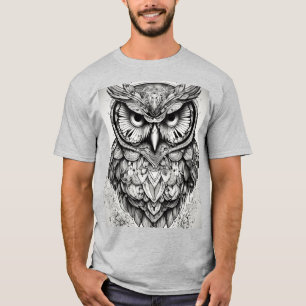 Ink & Wisdom: Black & White Owl Tattoo Tees