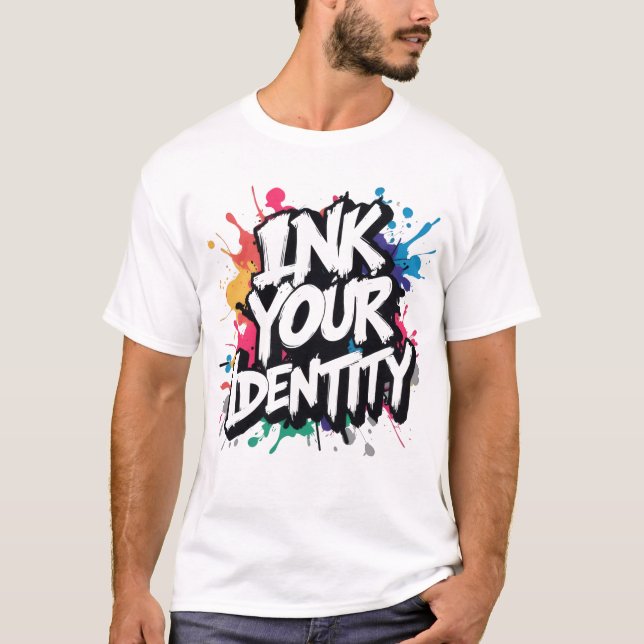 INK YOUR IDENTITY Graffiti Neon Typography T-Shirt (Front)