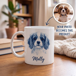 Inkapup Watercolor Pet Portrait Script Name Coffee Mug