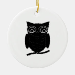 Inkblot Owl Ceramic Tree Decoration