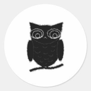 Inkblot Owl Classic Round Sticker