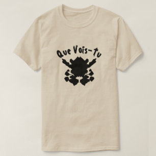 inkblot test with text Que Vois-Tu T-Shirt