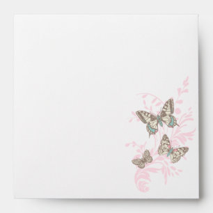 Inked butterflies pink wedding occasion envelope