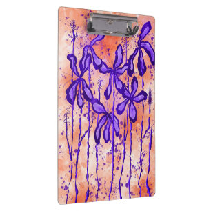 Inked Flowers Tropical Sky Clipboard