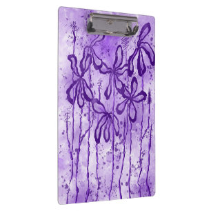 Inked Flowers Violet Sky  Clipboard