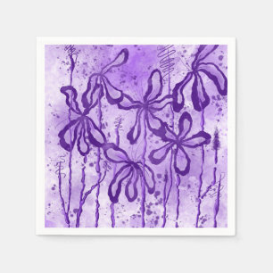Inked Flowers Violet Sky Napkin