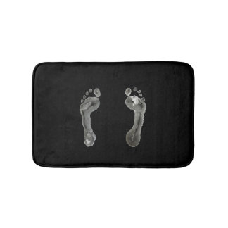 Inked Footprints (Black) Bath Mat