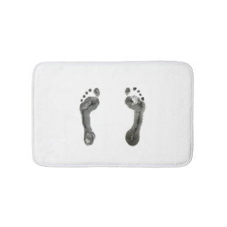 Inked Footprints (White) Bath Mat