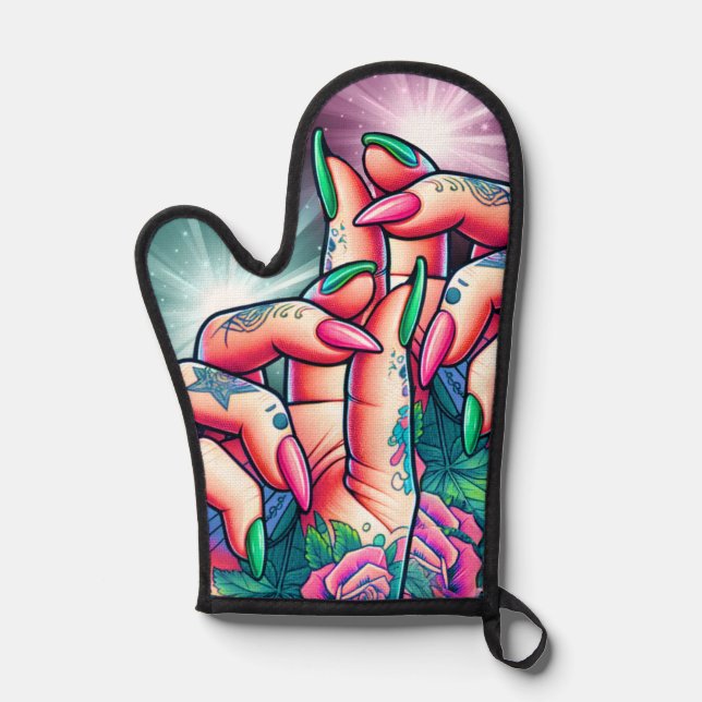 Inked Helping Hands Oven Mitt (Front)