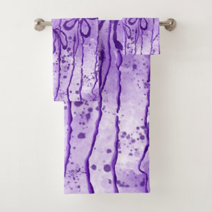 Inked Lilies Violet Sky Bath Towel Set