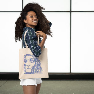 Inked Lion Mascot School Graduation Year Tote Bag