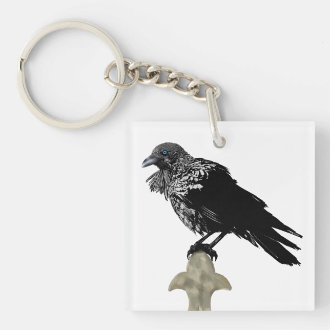 Inked Raven Key Ring (Front)