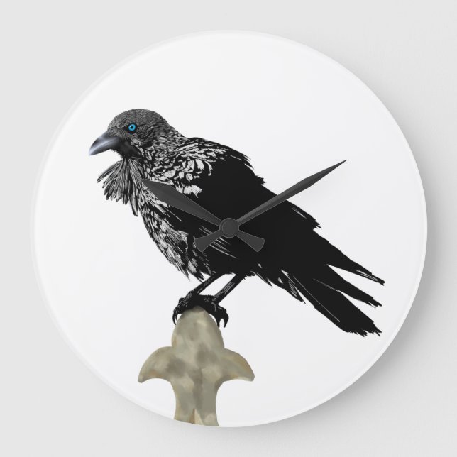Inked Raven Large Clock (Front)