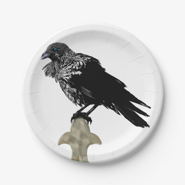 Inked Raven Paper Plate (Front)