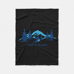 Inkom idaho ski resort skiing skier  fleece blanket