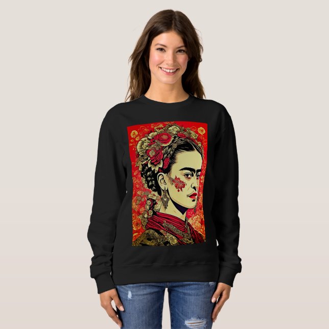 InkPunk Icon: Frida Kahlo Sweatshirt (Front Full)