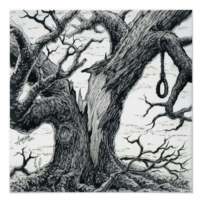 Inktober 2018 Day 11 - Let the Hanging Tree Fall Poster (Front)