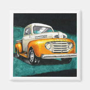Inktober 2018 Day 16 - Classic 1950s Truck Magnet